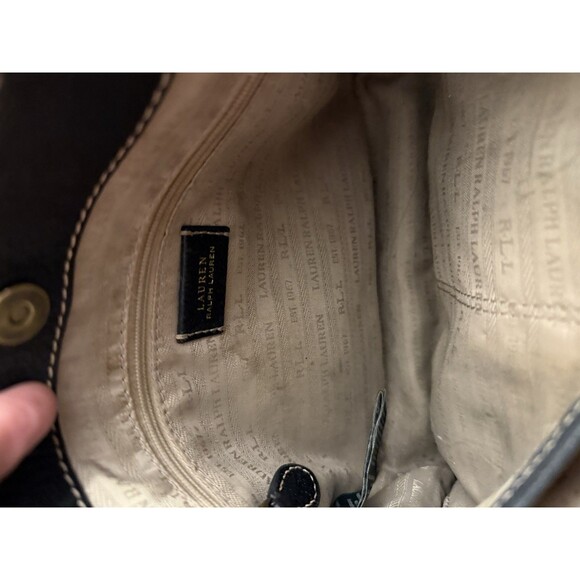 Lauren Ralph Lauren Rare Convertible Black Leather Shoulder Cross Body Bag - Picture 10 of 11